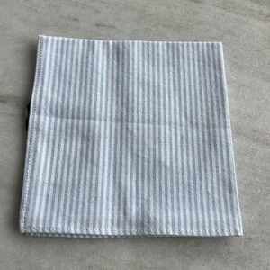 J.Crew Men’s white and light blue striped pocket square.